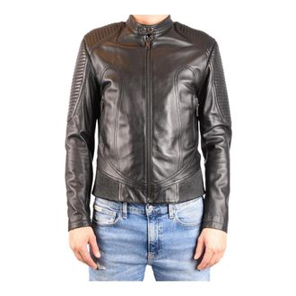 Les Hommes Urban Jacket - Heren - Leren en Su&egrave;de Jassen - Zwart - L - Leer - Jassen