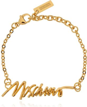 Moschino Logo Armband - Dames - Armbanden - Geel - M - Leer - Accessoires
