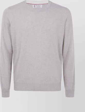 Brunello Cucinelli cashmere sweater with ribbed cuffs and hem