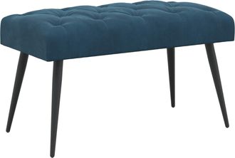 vidaXL Banco Con Tapicer&iacute;a Con Botones Azul 80 X 40 X 46 Cm Terciopelo Vidaxl