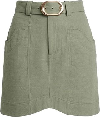 Acler Dunstan Katoenen Minirok - Dames - Korte rokken - Groen - M - Katoen - Rokken
