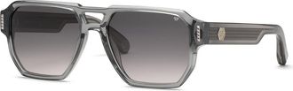 Philipp Plein SPP200M 0819 Mens Sunglasses Grey Size 58