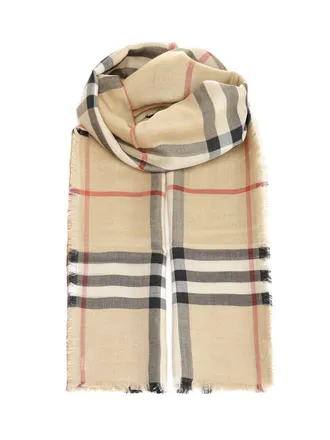 Burberry Wool And Silk Scarf Scarves And Foulards Multicolor-Donna