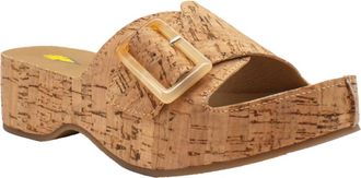 Volatile Womens Bertha Faux Leather Sandals With Tortoise In Cork