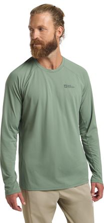 Jack Wolfskin Langarmshirt JACK WOLFSKIN PRELIGHT SWIFT LS M, Herren, Gr. S (48), gr&uuml;n (eucalyptus), Obermaterial: 100% Polyester, Shirts Langarmshirt