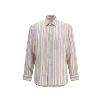Etro Multicolor Linen Pattern Mens Shirt