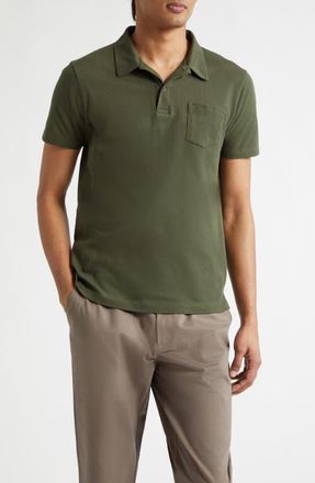 Sunspel Riviera Cotton Piqu&eacute; Polo in Deep Olive at Nordstrom, Size Xx-Large