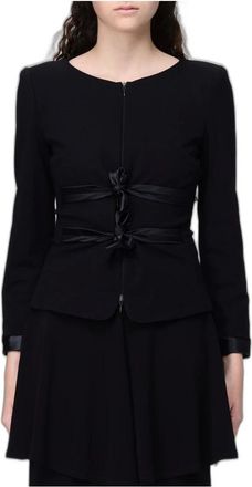 Emporio Armani Blazer en mezcla de viscosa con nudos - Jackets - Mujer - Negro - S