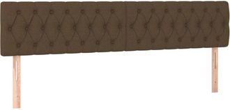 vidaXL Cabecero Con Led De Tela Marr&oacute;n Oscuro 200x7x78/88 Cm Vidaxl