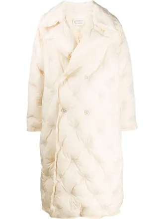 Maison Margiela quilted long coat - men - Polyamide/Polyester - 42 - Neutrals