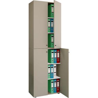 ebuy24 Vcm armadietto da ufficio con 6 scomparti moderno armadietto con porte rotanti Dimensioni ca. a. 220 x l. 70 x p. 40cm - Lona 6-scomparto (grigio)