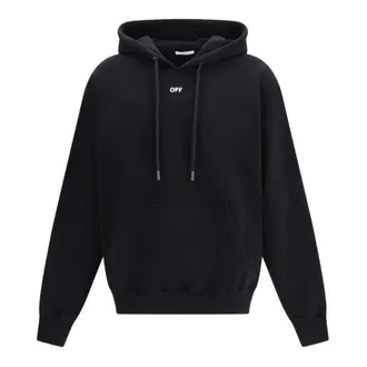 Off-white Hoodies, male, Black, Size: S New Off Stamp Skate Hoodie