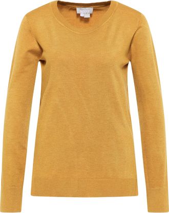 Usha trui met ronde hals Dames Mosterdgeel