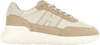 Hogan Beige Suede Overlay Sneakers