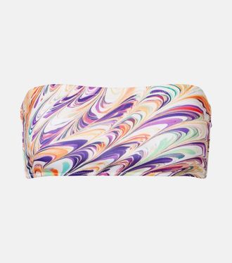 Alexandra Miro Iris printed bandeau bikini top