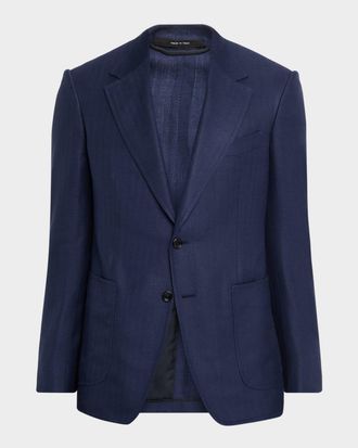 Tom Ford Mens Shelton Herringbone Single-Breasted Sport Coat