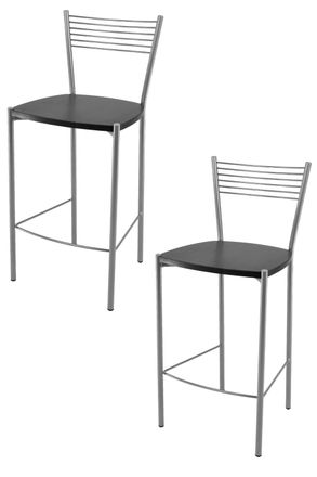 Tommychairs Tommychairs 2 Taburetes Elegance En Acero Aluminio Asiento Madera Wengu&eacute;