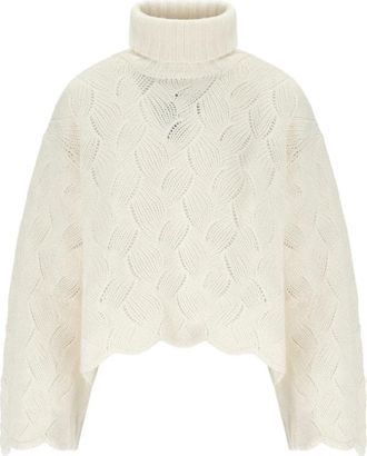 Twinset Coltrui - Dames - Coltruien - Wit - XS - Wol - Truien & Vesten