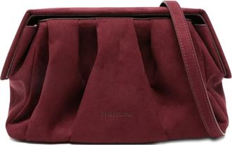 Themoirè Clutch con arricciatura - Rosso