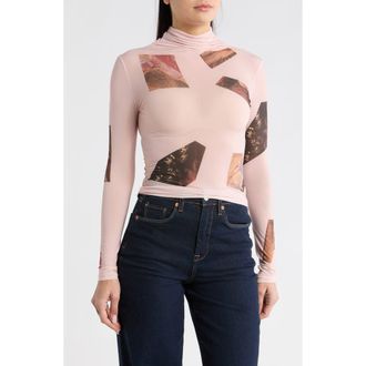 Desigual Knit Turtleneck Top in Pink at Nordstrom Rack, Size X-Large