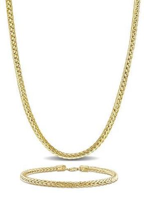 Delmar 4.2mm Foxtail Chain Necklace & Bracelet Set in Gold at Nordstrom Rack