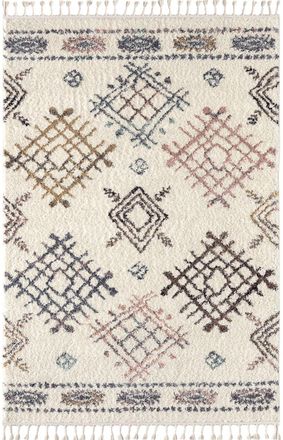 Nazar Rugs Alfombra de salon bereber crema 200x290 estampada