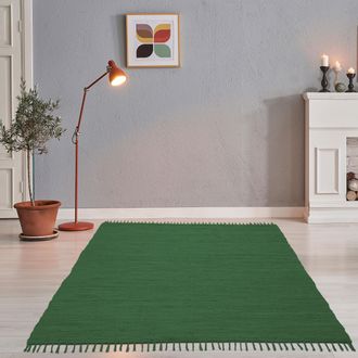 THEKO Teppich »Happy Cotton Fleckerl, handgewebt« rechteckig 5 mm Höhe Flachgewebe, reine Baumwolle, meliert, mit Fransen, auch als Läufer