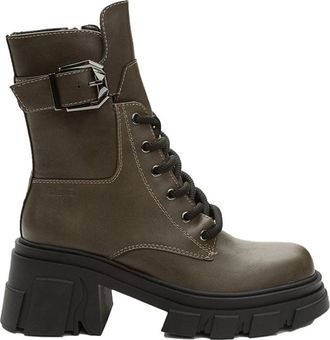 Keddo Casual Enkelbootjes met Veters - Dames - Veterlaarzen - Beige - 37 EU - Schoenen