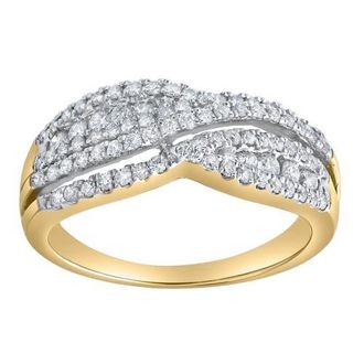 LuvMyJewelry Silvera Crest 0.65 Ct 10K Gold Diamond Ring in 10K Yellow Gold at Nordstrom, Size 6.5