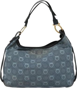 Ferragamo Gancini Shoulder Bag Canvas Canvas Shoulder Bag Bag (Pre-Owned)