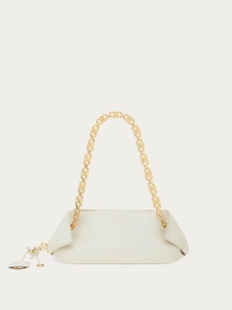 Ferragamo Women Gancini chain folded shoulder bag (S) White