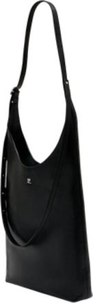 Courr&egrave;ges Womens Calfskin Shoulder Bag Black
