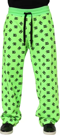 Dolce & Gabbana Green Logo Print Jogger Men SweatMens Mens Pants (Pre-Owned)