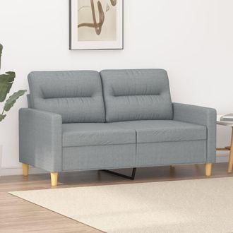 vidaXL Sof&aacute; De 2 Plazas De Tela Gris Claro 120 Cm Vidaxl