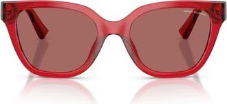 A|X Armani Exchange 53mm Cat Eye Sunglasses in Shiny Cherry /Violet at Nordstrom