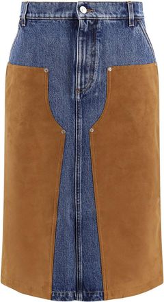 Stella McCartney Denim Skirt With Suede Inserts-Donna