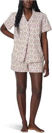 Bedhead Pajamas Short Sleeve Shorty Cotton Poplin Pajama Set Womens Pajama Sets Olivia : LG (US 12-14)