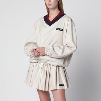 Miu Miu Felpa in pong&eacute; tec opale