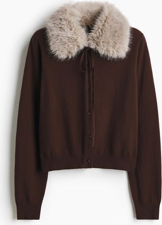 H&M Cardigan mit Kragen - Brown