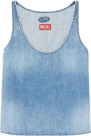 Diesel Top met ronde hals - Dames - Tops zonder mouwen - Blauw - M - Katoen - Tops