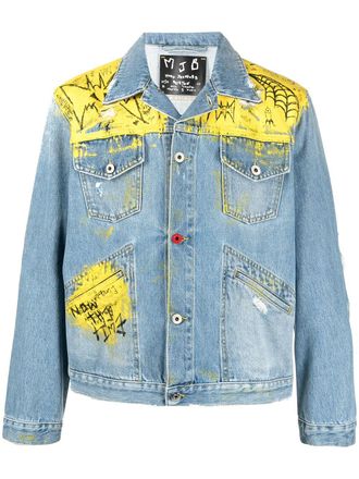 MJB Giacca denim effetto vissuto - Blu