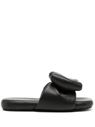 Off-white Slippers met strikdetail - Zwart