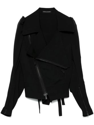 Yohji Yamamoto wool biker jacket - women - Wool - 1 - Black