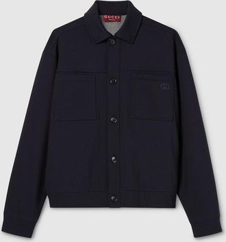 Gucci Cotton Jersey Jacket With Embroidery, Size XXXL, Blue, Ready-to-wear