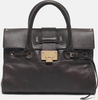 Jimmy Choo London Cacao Leather Rosalie Satchel
