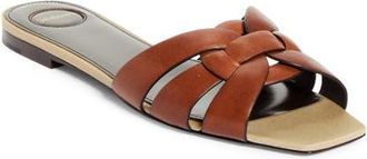 Saint Laurent Tribute Slide Sandal in Burgundy at Nordstrom, Size 10.5Us