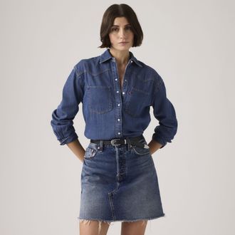 Levi's Teodora Western Shirt - Womens - 2XS - Blue