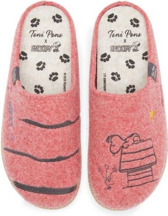 Toni Pons x Snoopy Wool Blend Slipper in Raspberry at Nordstrom, Size 9-9.5Us