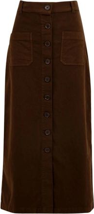 Aspesi 2222 G549 Rok - Dames - Midirokken - Bruin - XS - Katoen - Rokken