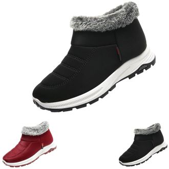 Generic Winter Snow Boots for Women Non Slip Waterproof Slip On Booties Warm Fur Lined Orthopedic Shoes Casual Comfy Ankle Shoes with Arch Support Lightweight